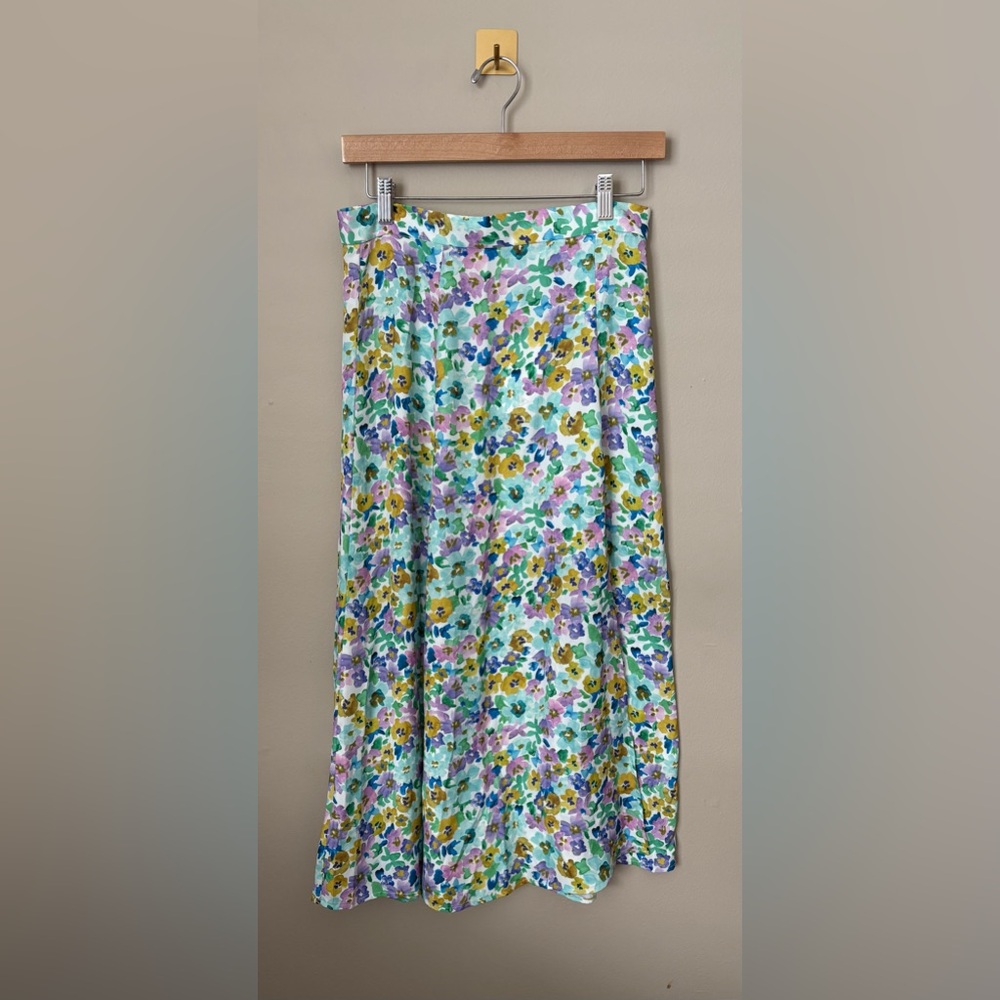 NWT Medium‎ Resa Floral Midi Skirt Side Slit